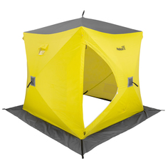 Палатка зимняя утепленная Helios Куб Premium 2,1х2,1 м желто-серая Трофей