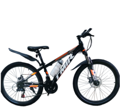 Велосипед TMIK Двойной обод дисковые тормоза 24" рама 15" 2023 135-155 черно-оранжевый