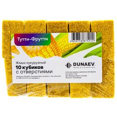 Жмых кукурузный Dunaev ТУТТИ-ФРУТТИ 300 гр (10 кубиков с отверстиями)