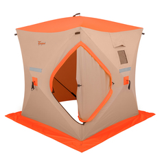 Палатка зимняя Трофей Куб 1,5х1,5 м оранжево-коричневая