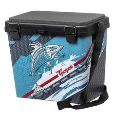 Ящик для рыбалки односекционный Трофей TR-IML-19-BB-1, 19 литров, черно-голубой