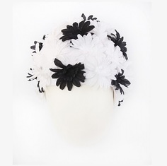 Шапочка для плавания Fashy Nylon Petal Cap White Black