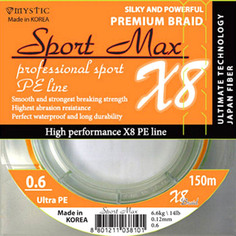 Mystic Леска плетеная (шнур) SPORT MAX X8 (MSM8X15020 (150 м 0,23мм) )