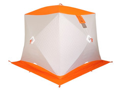 Палатка для рыбалки Куб Пингвин Призма Термолайт каркас композит бело-оранжевая