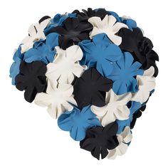 Шапочка для плавания Fashy Petal Cap Flowers blue white black