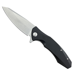 Нож туристический клинок 9,3см, рукоять G10, черный No Brand