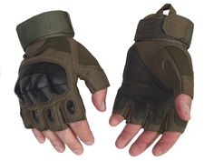 Перчатки тактические с мягкой вставкой А10 без пальцев цвет olive (размер: xl) Kamukamu