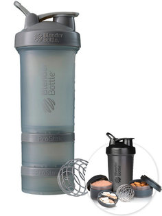 Шейкер с контейнерами и таблетницей BlenderBottle ProStak Full Color 624 мл pebble grey