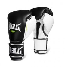 Перчатки тренировочные Everlast Powerlock 16oz черн/бел/зел.