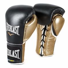 Перчатки боевые Powerlock 8oz черн/золот. Everlast