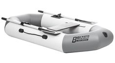 Лодка Бриз 190 с веслами бело/серый Тонар