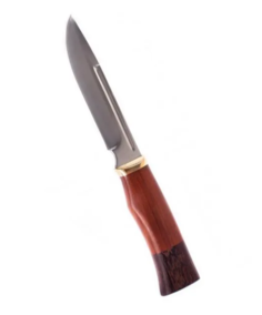 Туристический нож Pirat Обь, длина клинка 14,2 см, деревянная рукоять, ножны из кордура