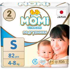 Подгузники одноразовые MOMI Ultra Care 4-8 кг S 82 шт.