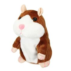 Мягкая игрушка говорящая Хомяк-повторюшка Коричневый 3108/1 No Brand