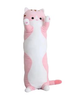 Мягкая игрушка Кот-батон розовый, 50 см. No Brand