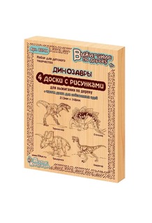 Доски для выжигания 5 шт Тираннозавр,Трицератопс, Стегозавр, Овираптор серия Динозав Десятое королевство