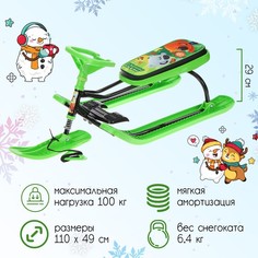 Снегокат «Тимка спорт 2 Ми-ми-мишки», ТС2/ММ2, цвет зелёный/чёрный Nika