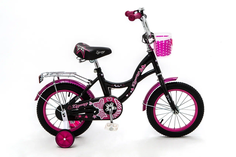Велосипед детский 14 ZIGZAG GIRL, черный,малиновый, на рост 90-110