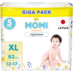 Трусики-подгузники MOMI COMFORT CARE XL (12-17 кг) GIGA, 62 шт