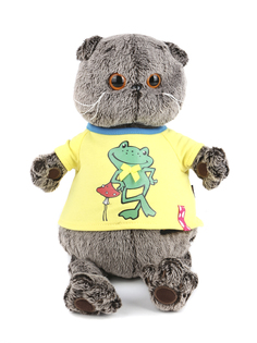 Мягкая игрушка BUDI BASA Басик в футболке с принтом Лягушонок, 25 см