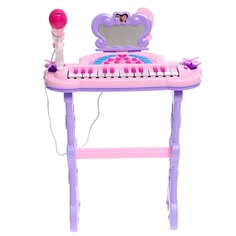 Музыкальное пианино ZABIAKA "Мечта девочки", со стульчиком, зеркалом, микрофоном (J92-01) Забияка