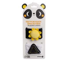 Погремушка-браслетик Крошка Я развивающие "Панда", 2 шт