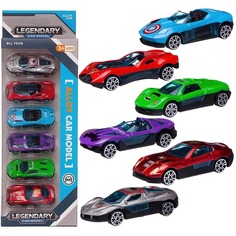 Машинки металлические Junfa Гоночные, 6 шт, в коробке (WT-10573_)