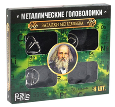 Металлические головоломки "Загадки Менделеева", 4 шт. Sima-Land