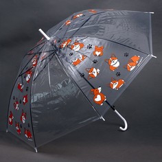 Зонт детский «Корги» полуавтомат, прозрачный, d=90см No Brand