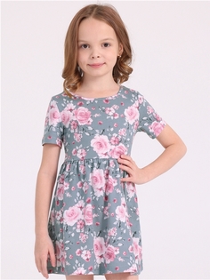 Платье детское Апрель 251дев001нД1, розы на сером, 92