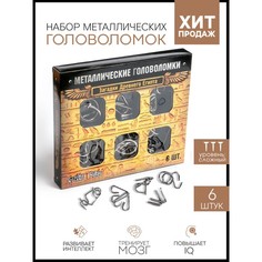Головоломка металлическая "Загадки Древнего Египта" набор 6 шт. No Brand