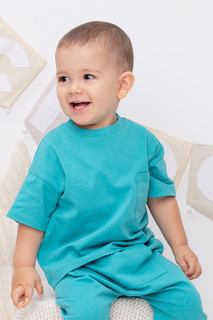 футболка детская Crockid зеленая, 68