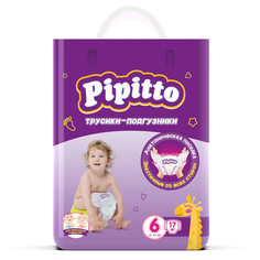 Подгузники-трусики Pipitto 15-27 кг, 6р, 17шт