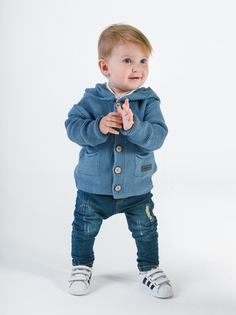Кофточка детская с капюшоном Pure Love синий, размер 86 Amarobaby
