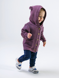 Кофточка детская с капюшоном Pure Love фиолетовый, размер 80 Amarobaby
