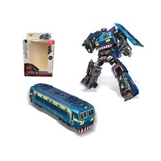 Робот-трансформер Наша Игрушка Робобиль, Поезд, синий, металлические детали корпуса