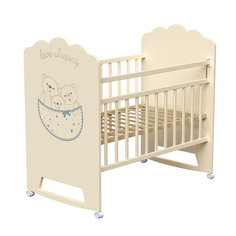 Кровать детская ВДК Love Sleeping, колесо-качалка, слоновая кость