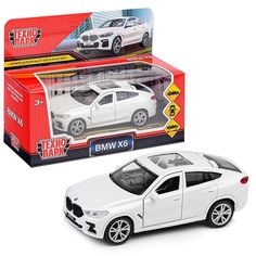 Модель машины Технопарк "BMW X6", белая, инерционная, металлическая, 12 см