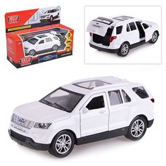 Модель машины Технопарк "Ford Explorer", белая, металлическая, инерционная, 12 см