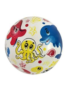 Мяч детский Moby Kids Море с флуоресцентными цветами 22 см 60 г ПВХ, 1 шт, в ассортименте