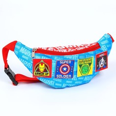Сумка поясная "Мстители. Марвел", голубая, на липучках Marvel