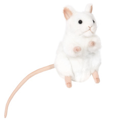 Реалистичная мягкая игрушка Hansa Creation Мышь, белая, 16 см