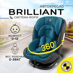 Автокресло Amarobaby Brilliant ISOFIX класс D, группа 0+/1/2/3, бирюзовый