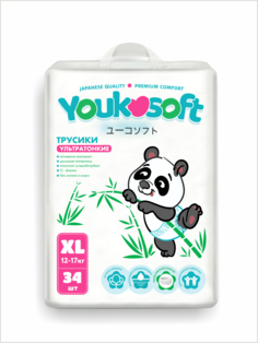 Подгузники - трусики Ультратонкие Youkosoft размер XL (12-17кг) 38 шт