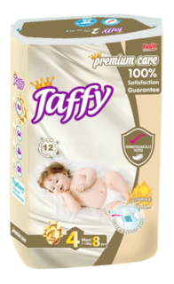 Детские подгузники Taffy PREMIUM CARE №4 7-18 кг 8 шт