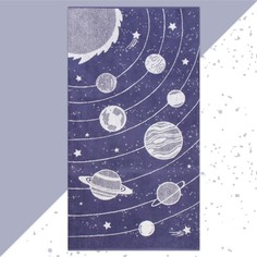 Полотенце детское Этель махровое Солнечная система, хлопок, 70х130 см