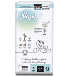 Детские подгузники Sleepy BIO NATURAL 2X JUMBO № 4 7-16 кг 48 шт