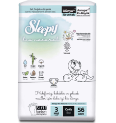 Детские подгузники Sleepy Bio Natural № 3 4-10 кг, 56 шт