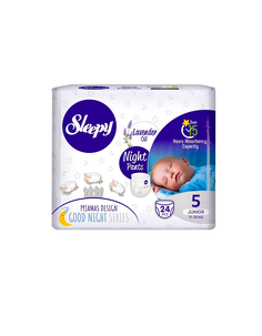 Детские подгузники Sleepy NATURAL JUMBO PACK ECO NIGHT PANTS № 5 11-18 кг 24 шт