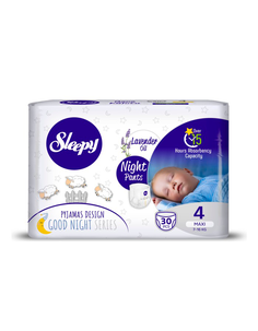 Детские подгузники Sleepy NATURAL JUMBO PACK ECO NIGHT PANTS № 4 7-14 кг 30 шт